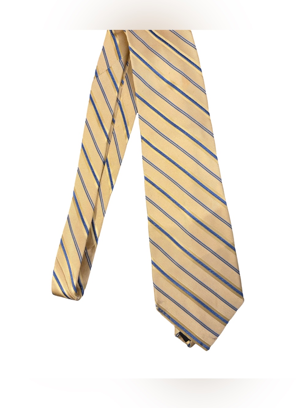 Tango VTG Elegant Old Money Preppy Yellow Stripe Silk Tie